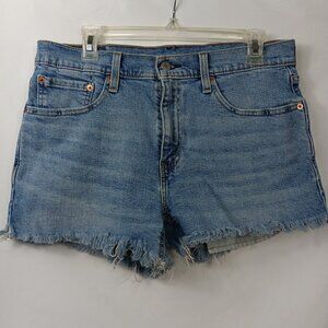 LEVI'S 541 Women Mid Rise Cut Off Frayed Hem Denim Jean Shorts Size 31